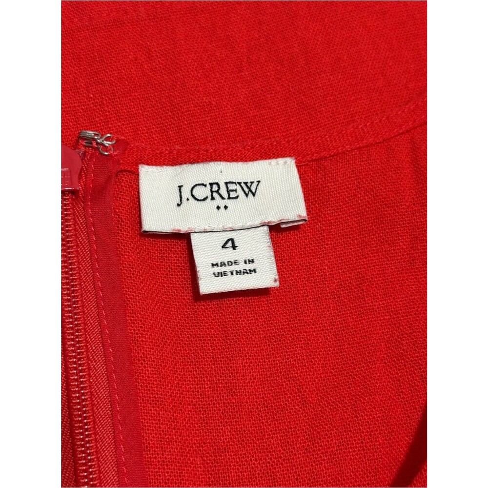 J Crew Linen Blend Shift Dress Red in Size 4 Style CA406 - Picture 5 of 7